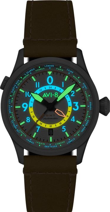 Actual product image AVI-8 AV-4120-02 Wingman Worldtimer GMT (Pilot watch, 41 mm)