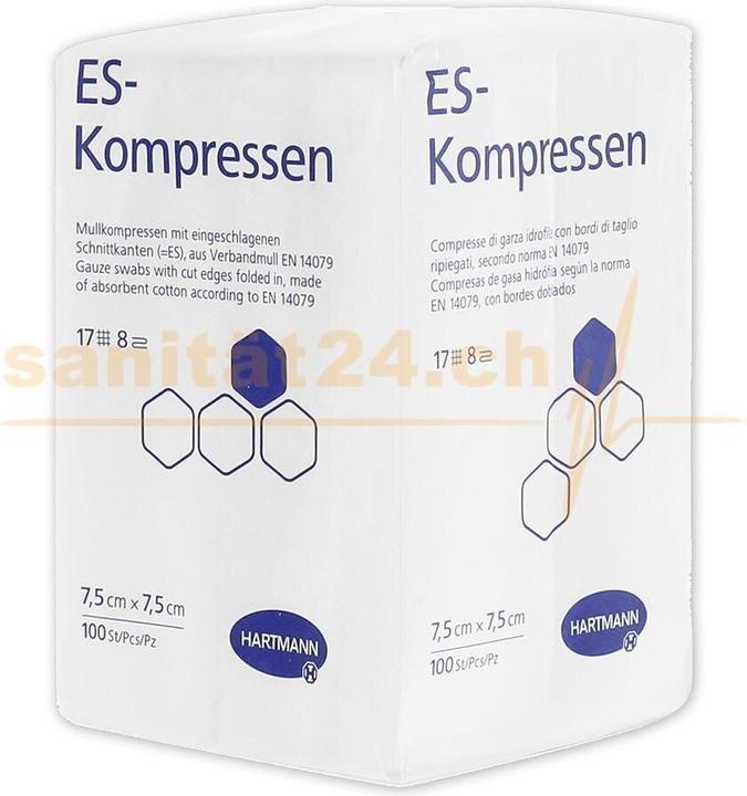 Hartmann ES compresses 5 cm x 5 cm / 12-fold / non-sterile / 100 pcs.
