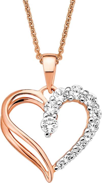 Amor 45 cm lange Ankerkette mit Herz-Anhänger (Silber)