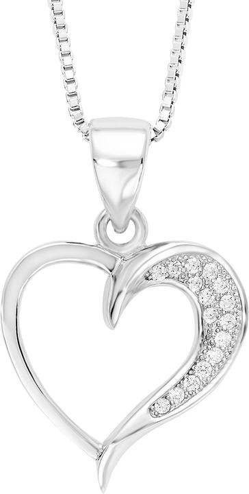Produktbild Amor Elegante 45 cm lange Veneziakette mit ca. 2,1 cm langem Herz-Anhänger (Silber)