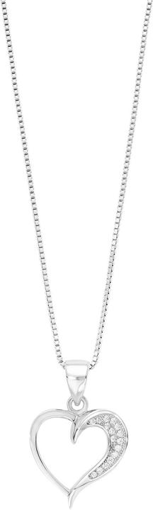 Produktbild Amor Elegante 45 cm lange Veneziakette mit ca. 2,1 cm langem Herz-Anhänger (Silber)