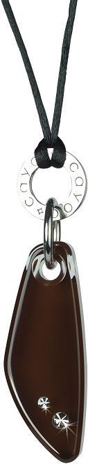 Cayoo Leaf Pendant Halskette+Anhänger, Espresso (Kunststoff, Textil)