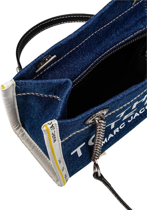 Actual product image Marc Jacobs the small tote in blue denim with embroidered logo