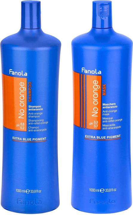 Actual product image Fanola No Orange Set 2 (Shampoo 1000 ml + Mask 1000 ml) (Hair care set)