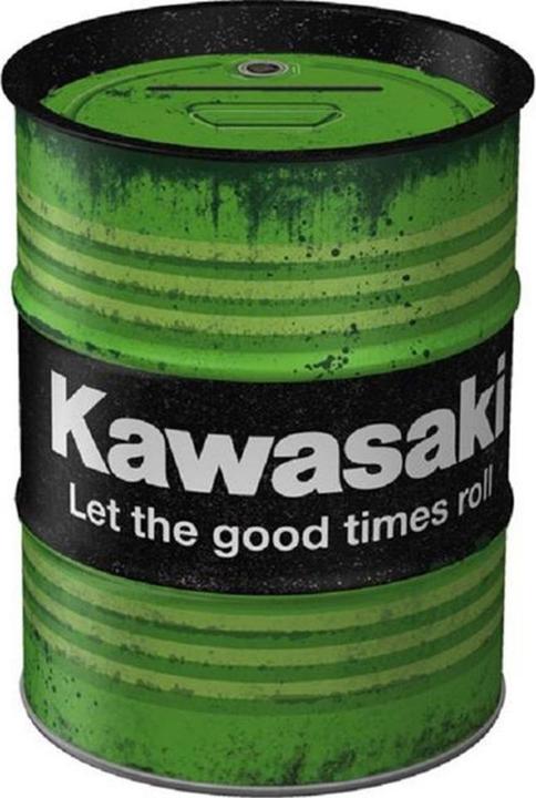 Actual product image Nostalgic-Art Merchandising Money Box Kawasaki Writing (12.5 x 10 x 10 cm)