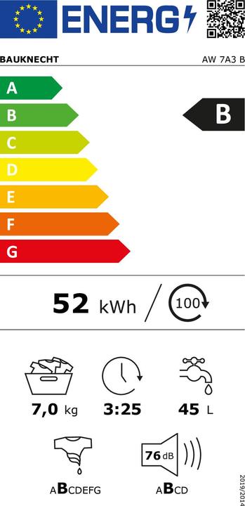 Energie-Label Bauknecht AW 7A3 B (7 kg, Links)