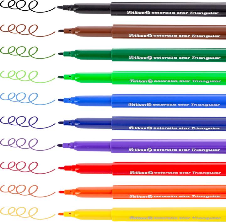 Actual product image Pelikan 985663 Felt-tip pen Fine Light green Violet (Multicoloured assorted, 10 x)