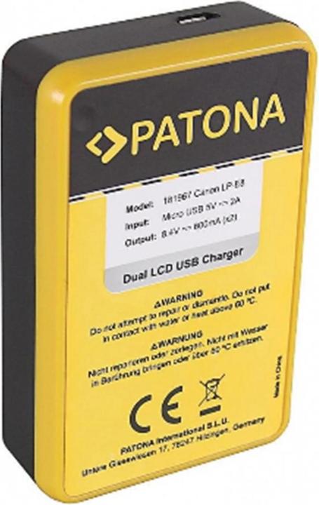 Produktbild Patona Dual LCD USB Ladegerät Canon LP-E8 (Kamera Akku Ladegerät)