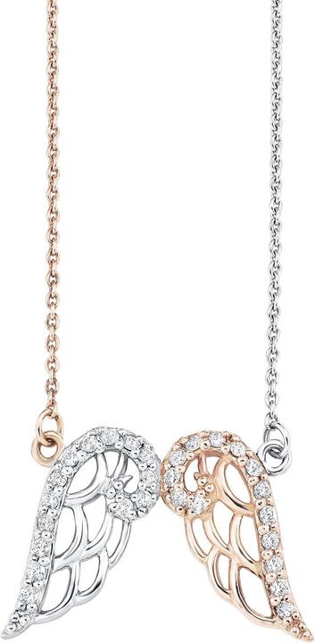 Amor 42 cm lange Halskette mit Flügel-Anhänger aus 925er Sterling Silber gefertigt (Silber)