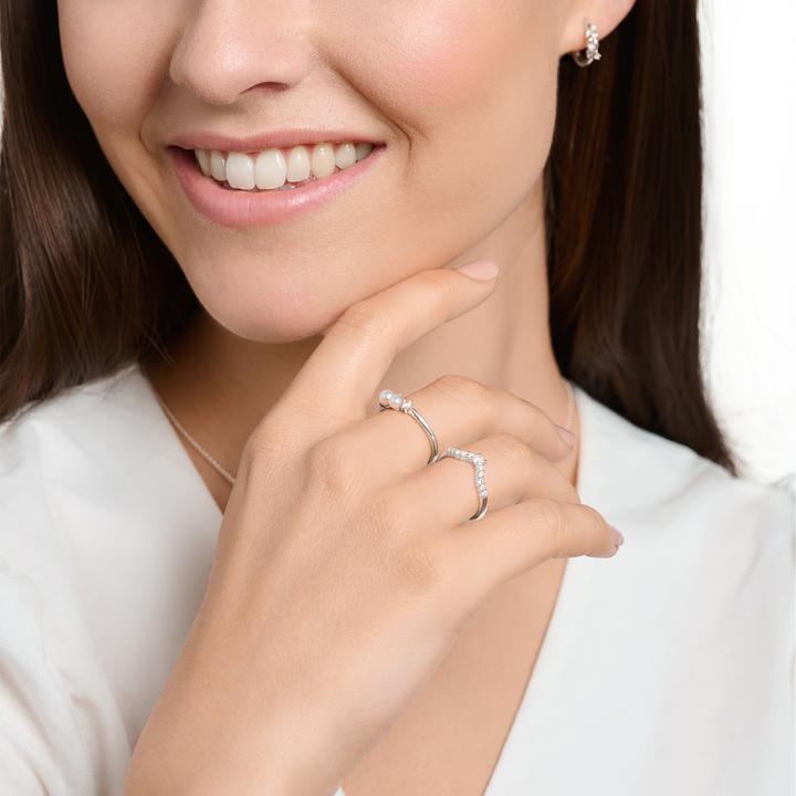 Image du produit Thomas Sabo Bague avec pierres blanches argent (54, Argent 925)