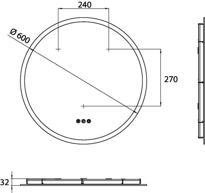Produktbild Emco pure ++ LED-Lichtspiegel, Durchmesser 600 mm, 441130606 (Ø 68 cm)