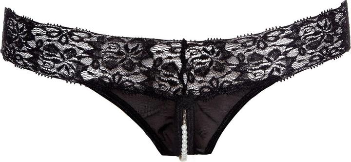Actual product image Christine Le Duc Pearl Crotchless Thong Pia - Black (3XL)