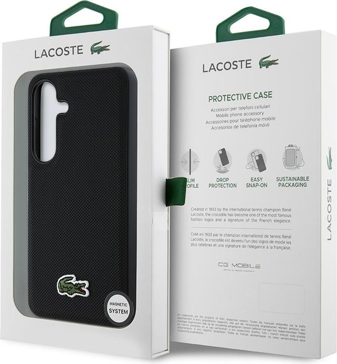 Image du produit Lacoste Case Iconic Petit Pique Woven Logo MagSafe to Samsung Galaxy S25 Plus black (Samsung Galaxy S25+)