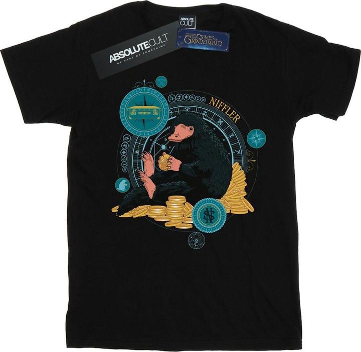 Actual product image Fantastic Beasts Womens/Ladies Sitting Niffler Cotton Boyfriend T-Shirt (XL)
