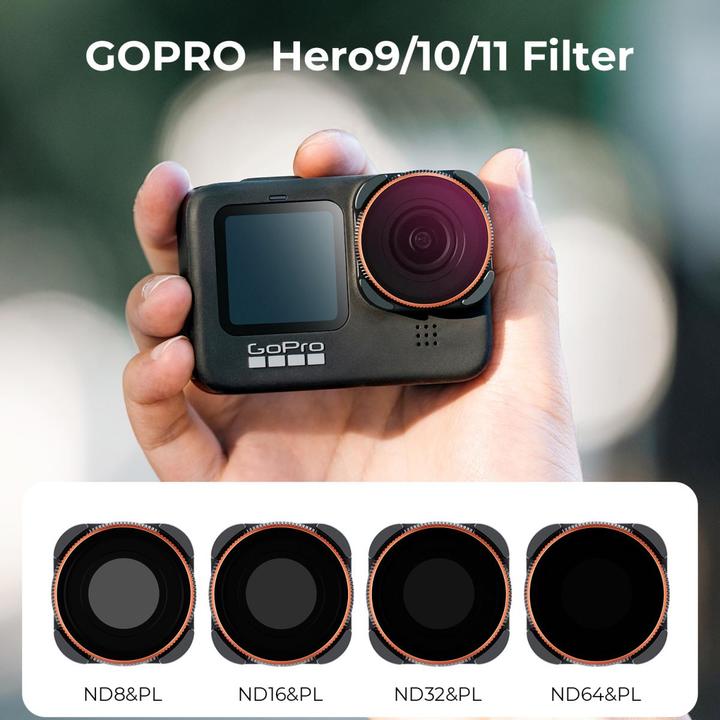 Image du produit K&F Concept Filtres ND&PL (8/16/32/64) Kit pour Hero 9 / Hero 10 (Hero 10, GoPro Hero 9)