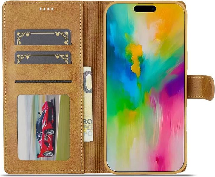 Actual product image LC.Imeeke iPhone 16 Pro - leather case cover (Apple iPhone 16 Pro)