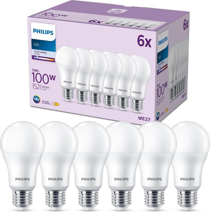 Immagine prodotto Philips Lampadine LED (E27, 13000 W, 1521 lm, 6 x, E)