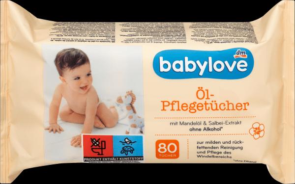 Produktbild dm babylove Ölpflegetücher (80 Stück)
