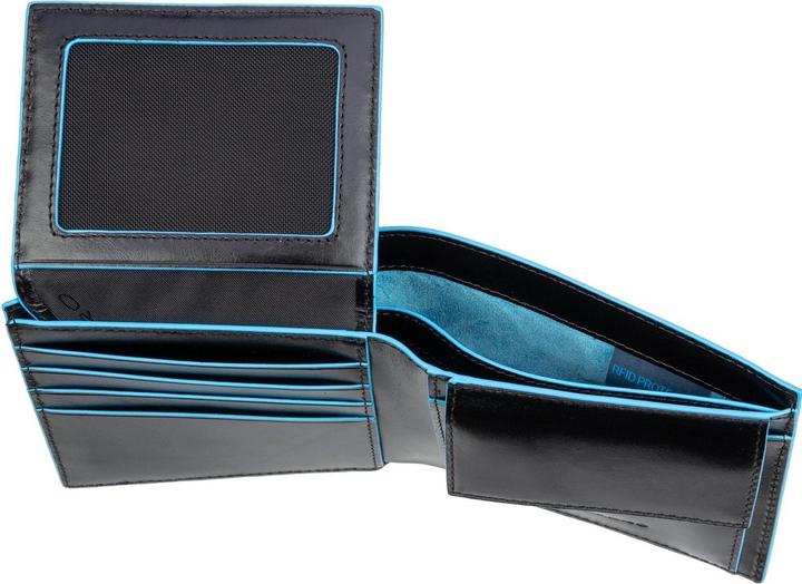 Actual product image Piquadro Blue Square - Men's wallet with flap ID window and coin pocket