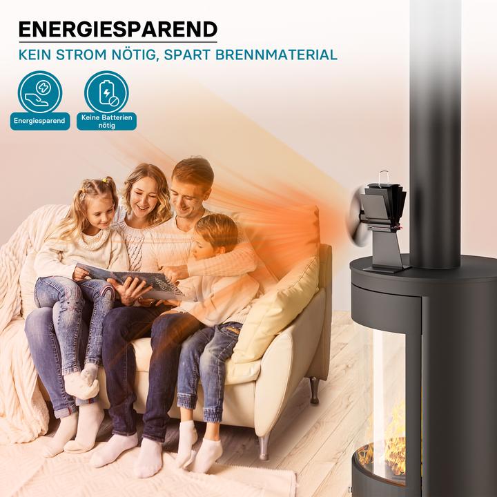 Actual product image Wiltec Heat Powered Oven Fan 350°C 3 Blades for Fireplace or Wood Burning Stove for Better Heat Circulation