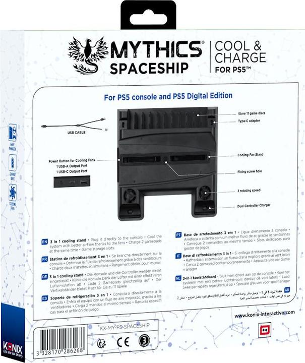 Actual product image Konix Mythics Cooling + Charging Stand - Starship (PS5)