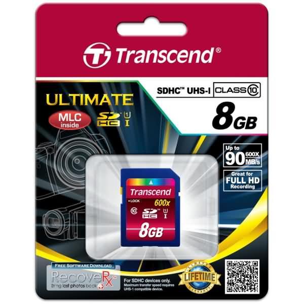 Immagine prodotto Transcend Sdhc Ultimate 600x (8 GB, SDHC, U1, UHS-I)