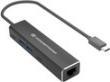 Produktbild Conceptronic Adapter USB-C -> RJ45 Gigabit,3xUSB3.0 0.15m sw (USB-C, 1 Ports)