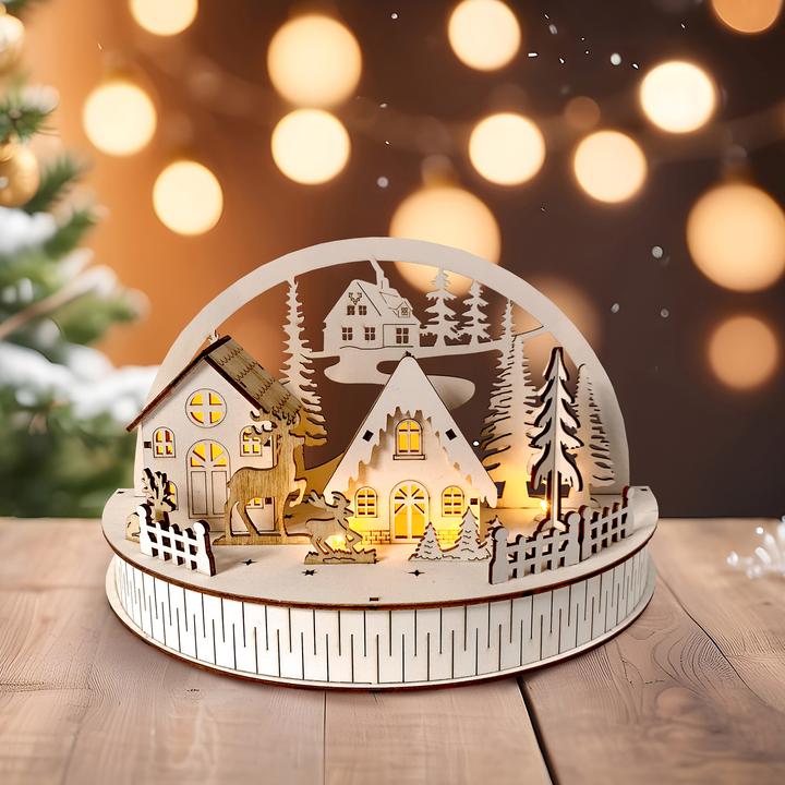 Produktbild HTI-Living Weihnachtsszene beleuchtet Winterdorf und Rehe