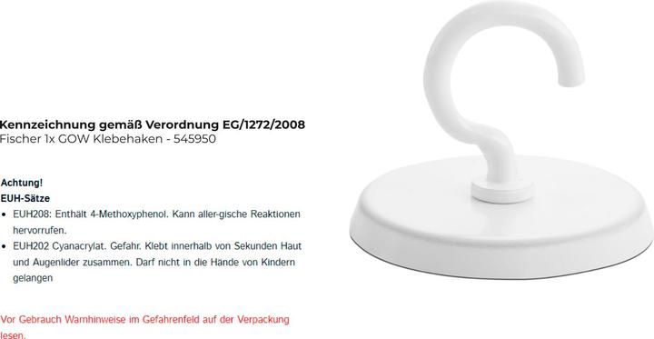 Productafbeelding Fischer Zelfklevende haak Inhoud: 1 stuks.
