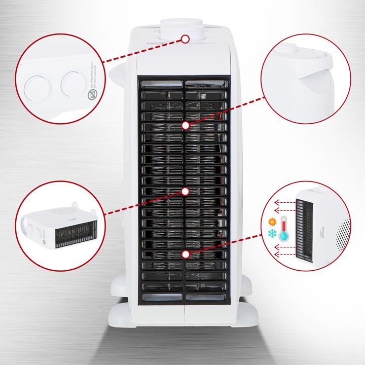 Actual product image Adler Heater AD 7725w Fan heater, 2000 W, Number of power levels 2, Baltas (2000 W)