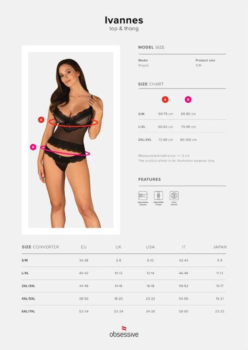 Produktbild Obsessive Ivannes 2-pcs Set Black S/M (S, M)