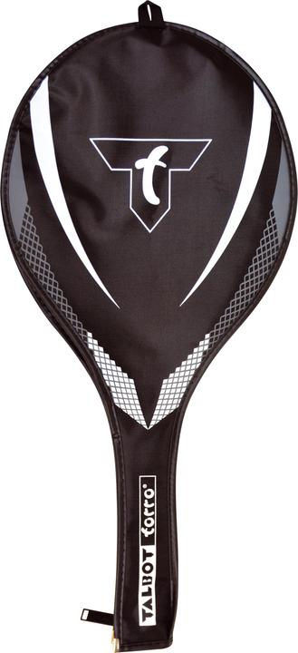 Talbot Torro 3/4 Badminton-Schlägerhülle, schwarz/weiss mit Reissverschluss, robustes Material, für alle