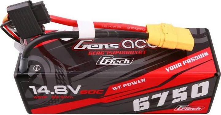 Actual product image Gens Ace G-Tech 6750mAh 14.8V 60C 4S1P 14# XT90 Battery (14.80 V, 6750 mAh)