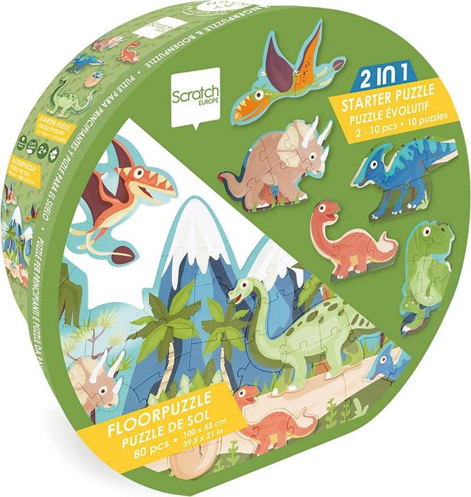 Actual product image Scratch 2in1 Floor Puzzle Dino (80 pieces)