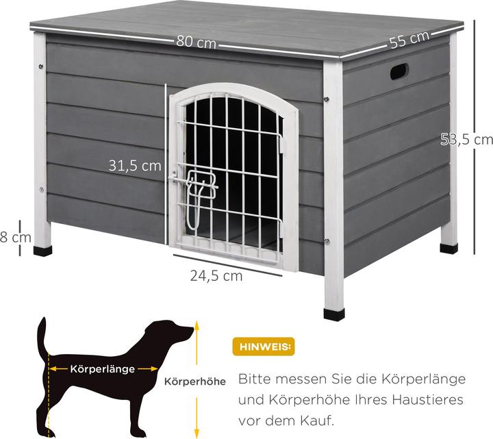 Produktbild PawHut Hundehütte mit Tür (Hundezwinger)