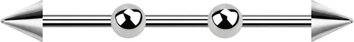 Produktbild Star Piercing Barbell silber zwei Kugeln mit zwei Cones (Chirurgenstahl 316L, ohne Messing)