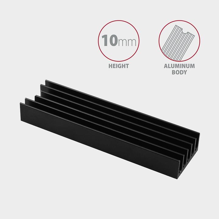 Produktbild Axagon CLR-M2L10 passiver M.2-SSD-Kühlkörper - 2280, 10 mm Höhe, Aluminium