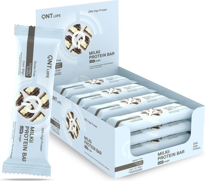Produktbild QNT Milkii Protein Bar 12x60g (Kokosnuss, 12 Stk., 720 g)