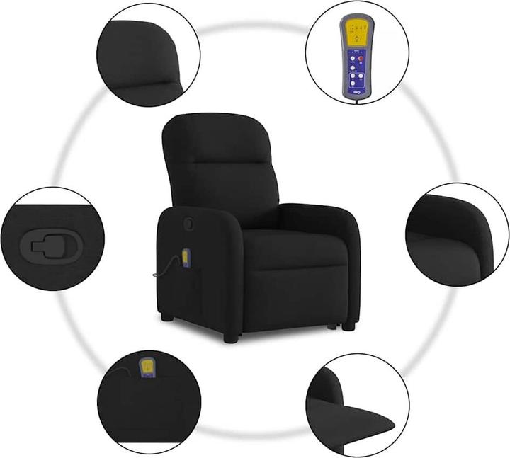 Produktbild VidaXL Massagesessel mit Aufstehhilfe Schwarz Stoff