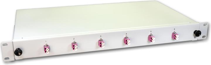 Immagine prodotto Lightwin Scatola di giunzione per fibre, 12 fibre, 6x DLC multimodale, 50/125µm OM4 pigtail splice box (1.50 m)