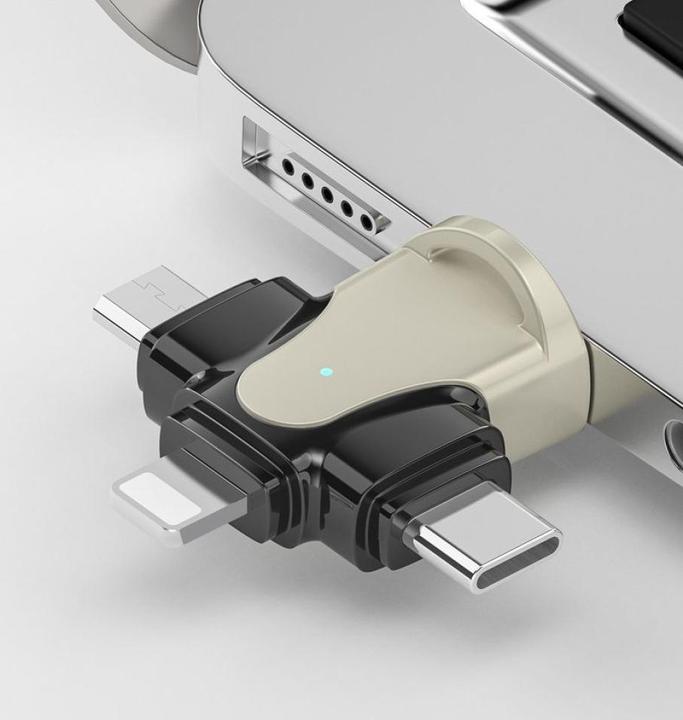 Image du produit PowerGuard Adaptateur 4 en 1 USB-C Lightning MicroUSB & MicroSD Card Reader (USB Type C, Lightning, Micro USB)