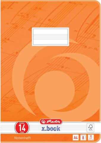 Actual product image Herlitz Music book A4 Lin. 14 (A4, Special ruling, No binding)