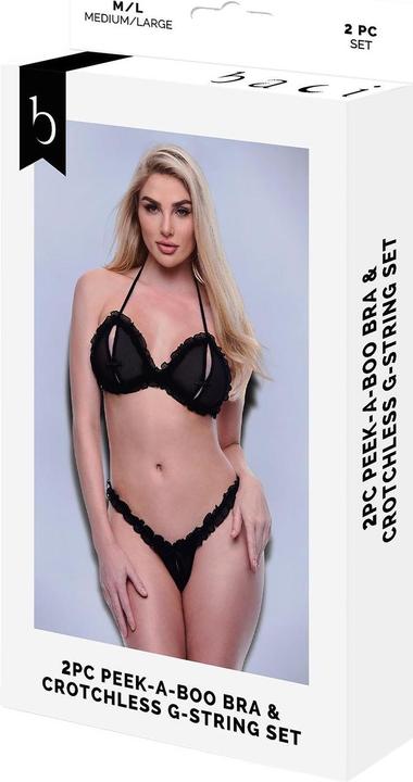 Produktbild Baci 2PC PEEKABOO BRA & Crotchless G-STRING SET (S/M)