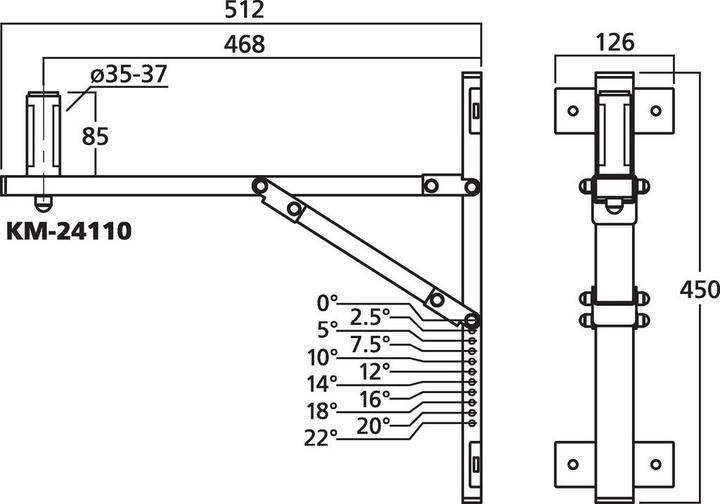 Actual product image K&M 24110 (1 pcs., Wall installation, Tiltable)