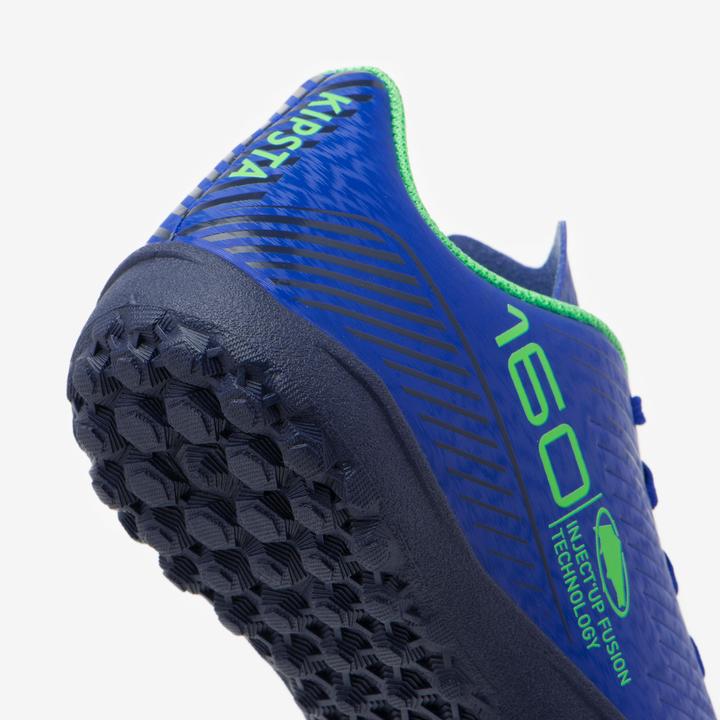 Actual product image Kipsta Kids' football multispeed shoes TF with laces - 160 Turf blue (35)