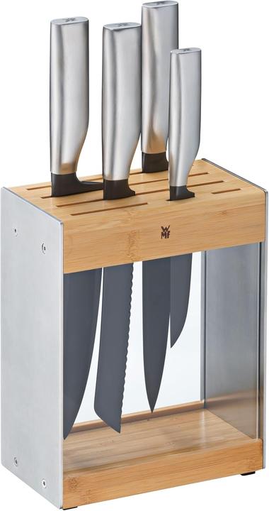 WMF Set di coltelli ULTIMATE BLACK 4 coltelli con blocco coltelli FlexTec trasparente