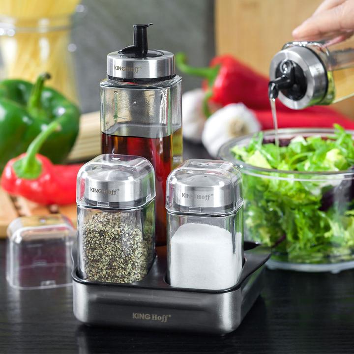 Actual product image Kinghoff Spice container set for spices and vinegar/oil, 5 pcs. (Various spices)