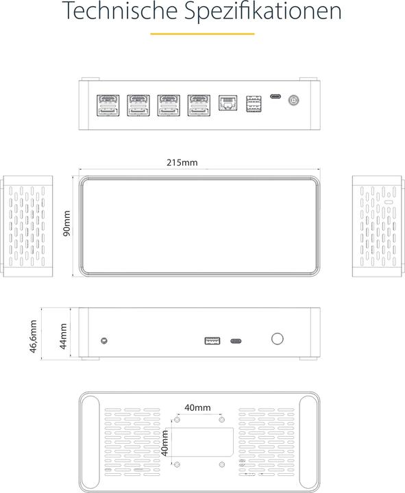 Actual product image StarTech DK31C4DPPDUE (USB-C, 14 Ports)