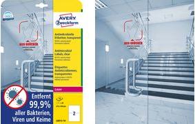 Image du produit Avery AVZ L8011-10 Étiquettes antimicrobiennes 210x297mm transparent