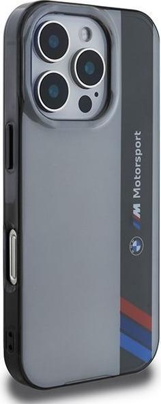 Actual product image BMW BMHCP16X23HTFEG iPhone 16 Pro Max 6.9" szary/grey hardcase Motosport IML Vertical Stripe (Apple iPhone 16 Pro Max)